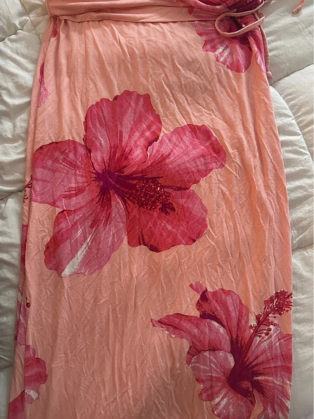 Pink Floral Tie-Waist skirt